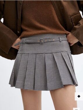 HOUNDSTOOTH BELT MINISKIRT